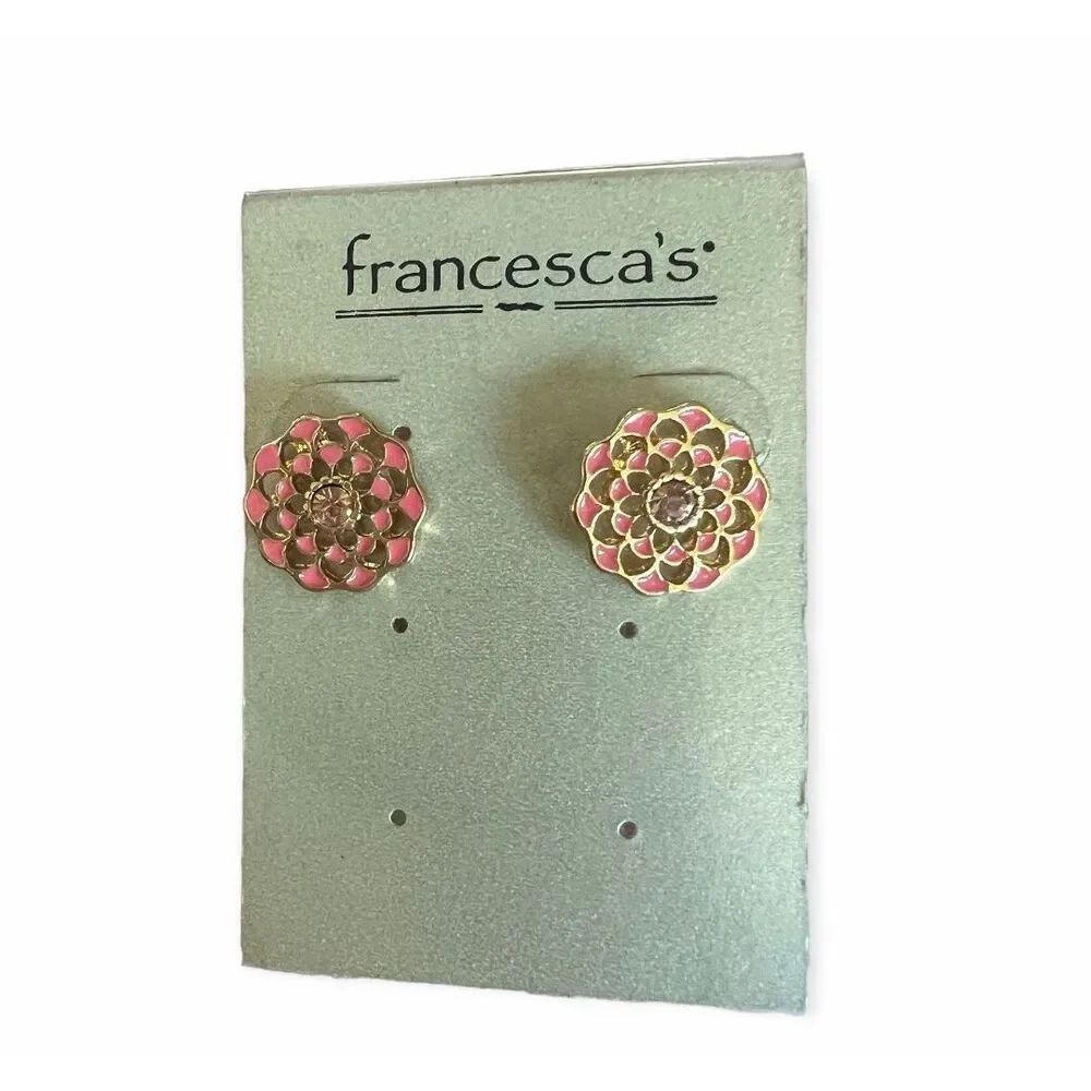 New Womens Francesca’s Francescas Radiant Florwer Stud Earrings